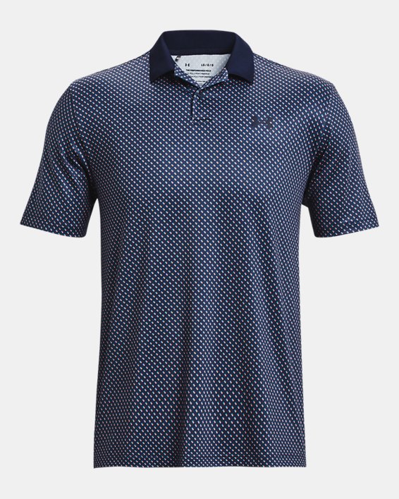 Men's UA Matchplay Printed Polo in Blue image number 4